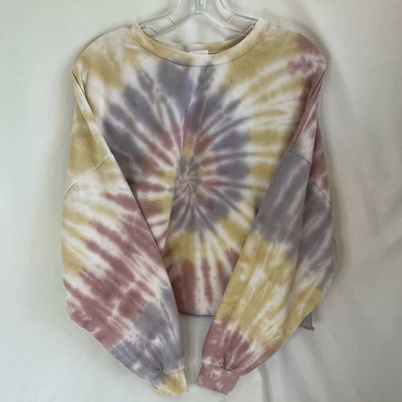 X Project Social T Women’s Crop Sweater Tie Dye Pullover Crewneck S - Picture 14 of 15